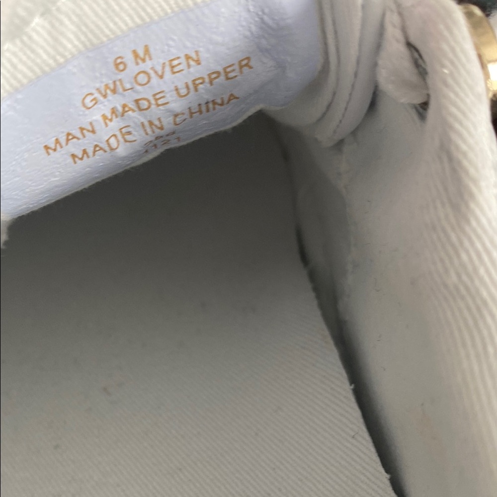 GUESS White and Gold Women's Sneakers - Picture 5 of 7